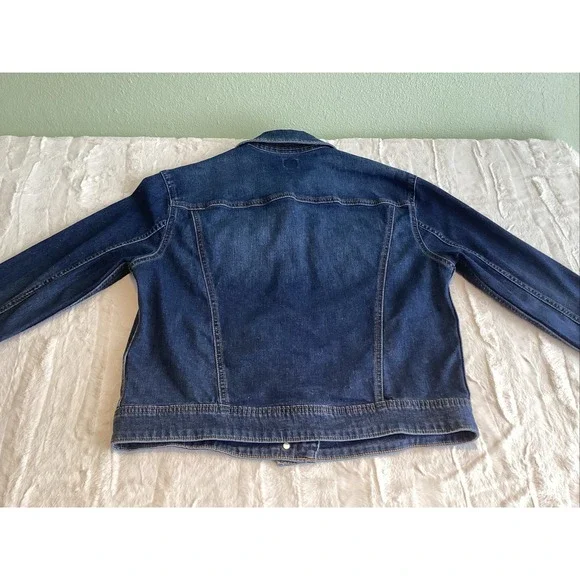 Vintage Lee Easy Rider Denim Jean Jacket Medium Dark Wash Blue Punk 90s Mens M - Picture 4 of 6